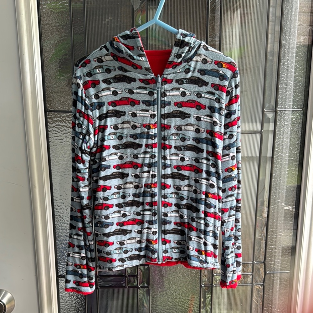Posh Peanut Gray and Red Cars Reversible Jacket